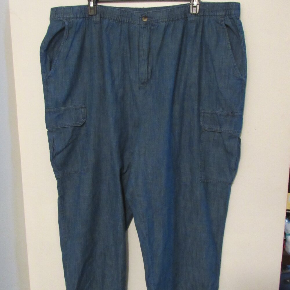 Kingsize Cargo Pants Women's Size 3XL (40) Tall Blue Elastic Waistband NWOT